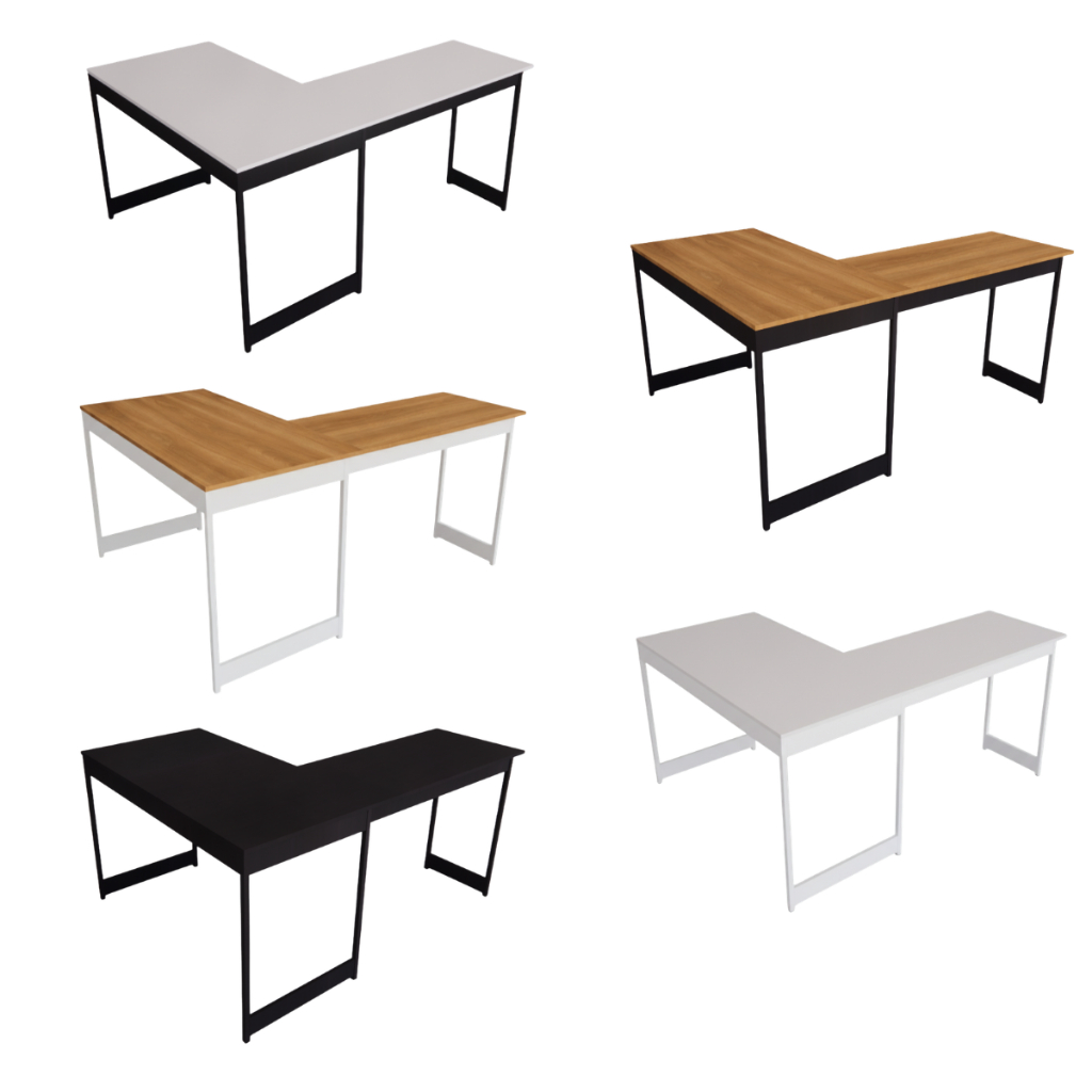 Escrivaninha Mesa De Canto Em L Escritório Home Office Estilo Industrial Beni Camaleão