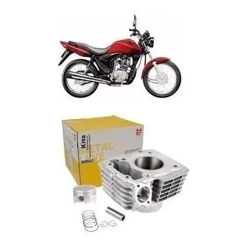 Kit Cilindro Pistão Anel Motor Cg Titan Fan 150 2004 em Diante Bros 150 206 em Diante Original Metal Leve K9171 STD