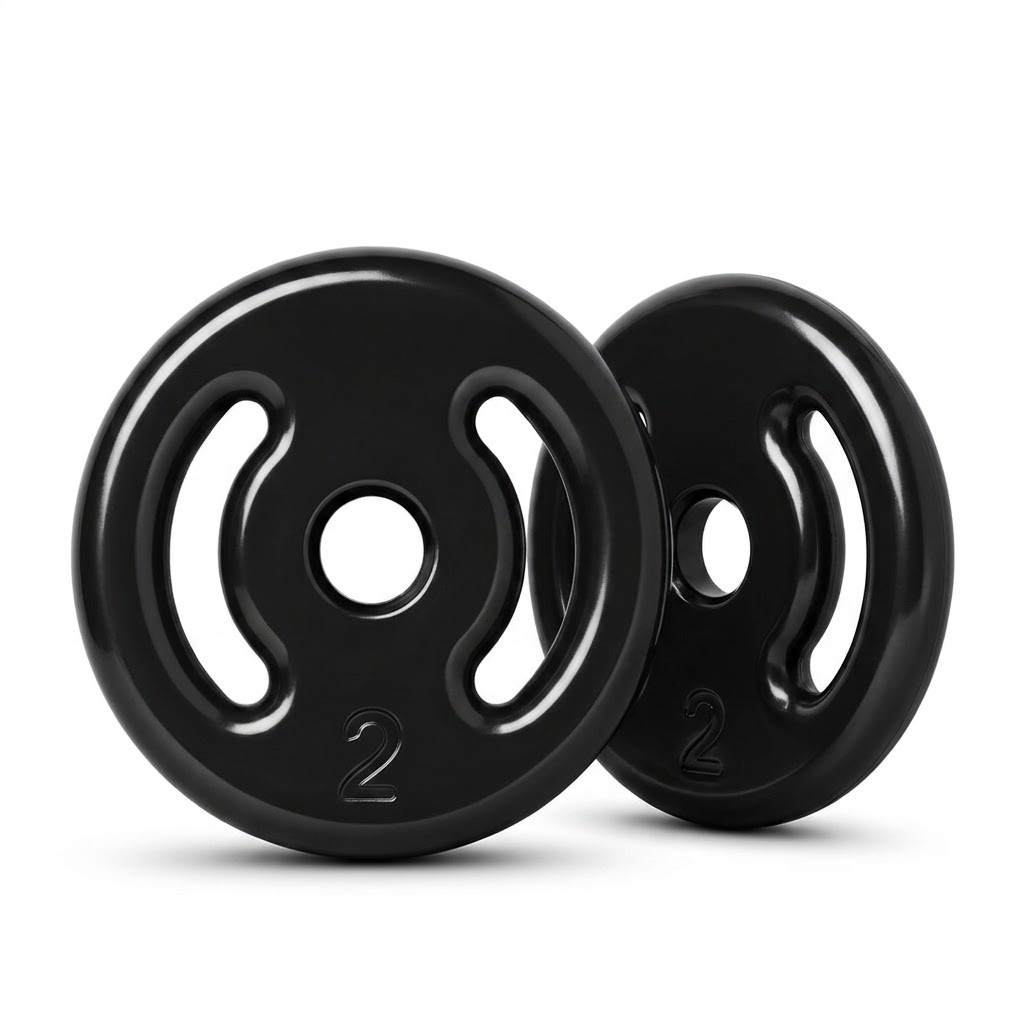 KIT 2 ANILHAS PESO ACADEMIA FITNESS 2 UNIDADES DE 2 KG EMBORRACHADA TREINO FORÇA MUSCULAÇÃO PREMIUM