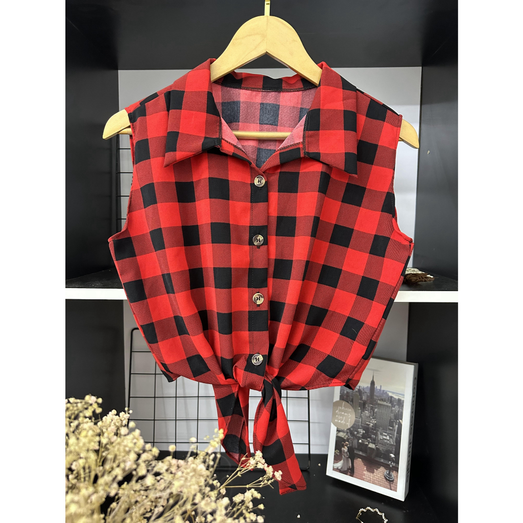 cropped camisa de listrado com botãos /110/Dê um nó abaixo