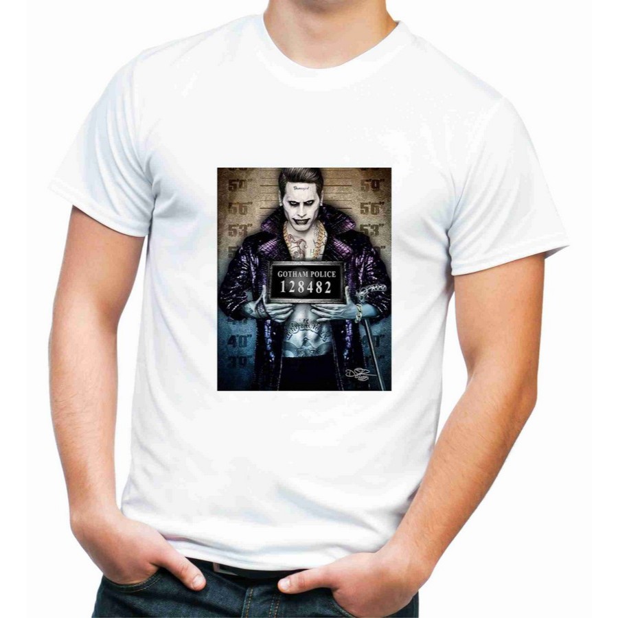 Camiseta Procurado Suspeito Fichado Coringa Esquadrão Suicida