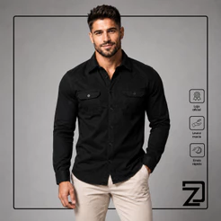 Jaqueta Jeans Sarja Masculina Manga Longa Premium