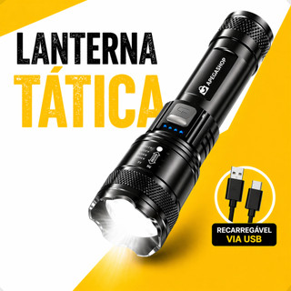 Lanterna Super Potente Led Militar 3 Em 1 T9 Tática Forte Longo Alcance recarregável pesca camping