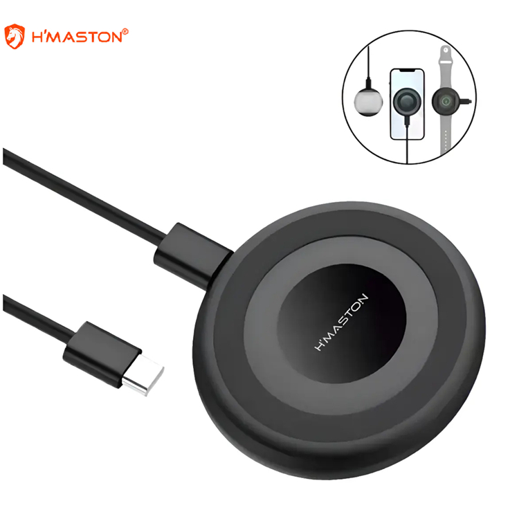 Carregador Magnético 3 em 1 H’Maston YD73 Sem Fio 15W Indução Rápida Compatível iPhone Apple Watch AirPods YD73