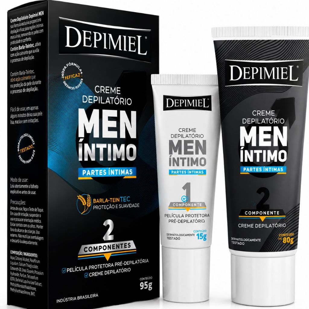 Creme Depilatório Intimo Men 95g Depimiel Para partes Intimas Pelo Grosso