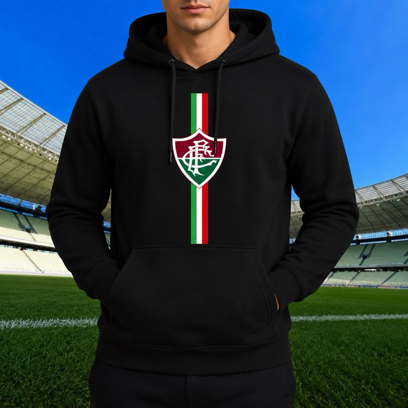 Blusa de Frio Moletom Canguru Algodao Jaqueta Casaco Masculino Feminino Torcida Time Futebol Fluminense