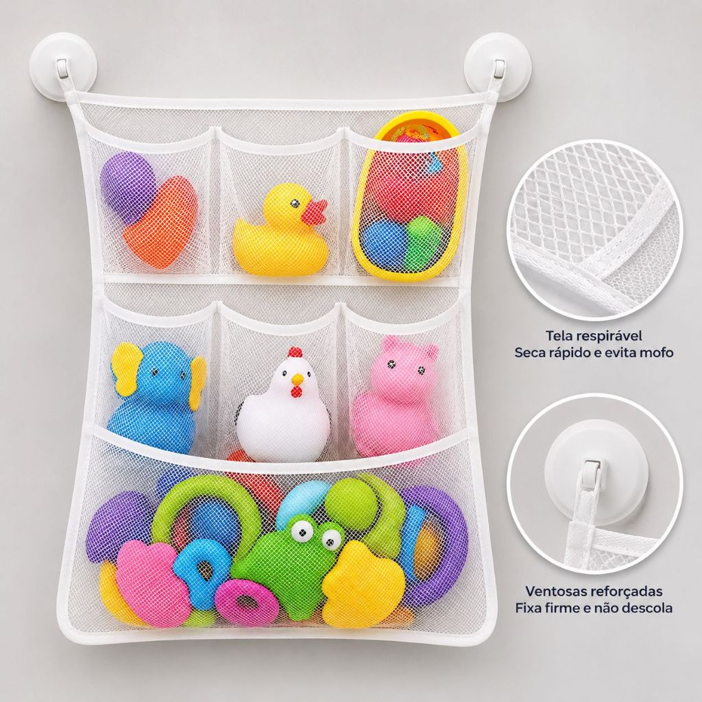 Rede Saco Organizador de Brinquedos de Bebê Criança Infantil para Banheiro Saco Porta Brinquedos