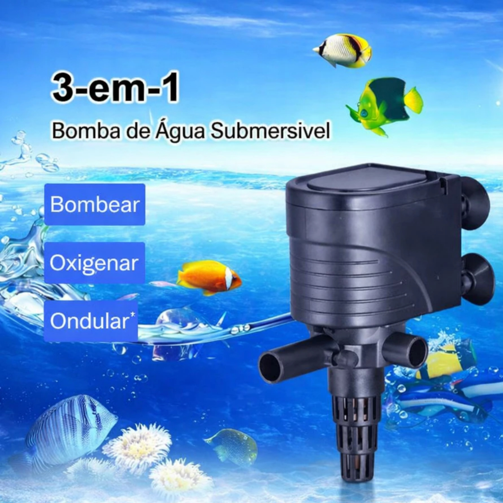 BOMBA SUBMERSA AQUATANK 3 EM 1 BS-800L/H PARA AQUARIOS E LAGOS — imagem 2 de 2