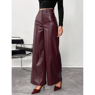 Calça cargo wide leg premium couro sintético| calça blogueira| Ultima unidade! Roupa São João Feminina