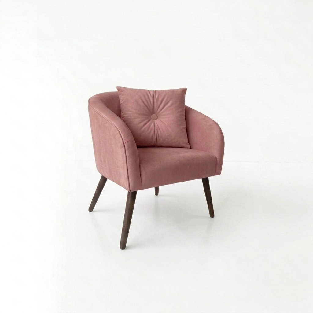 Poltrona Pé Palito Pés Palito Cadeira Pé Palito Decorativa Para Quarto Escritório Reforçada Luana