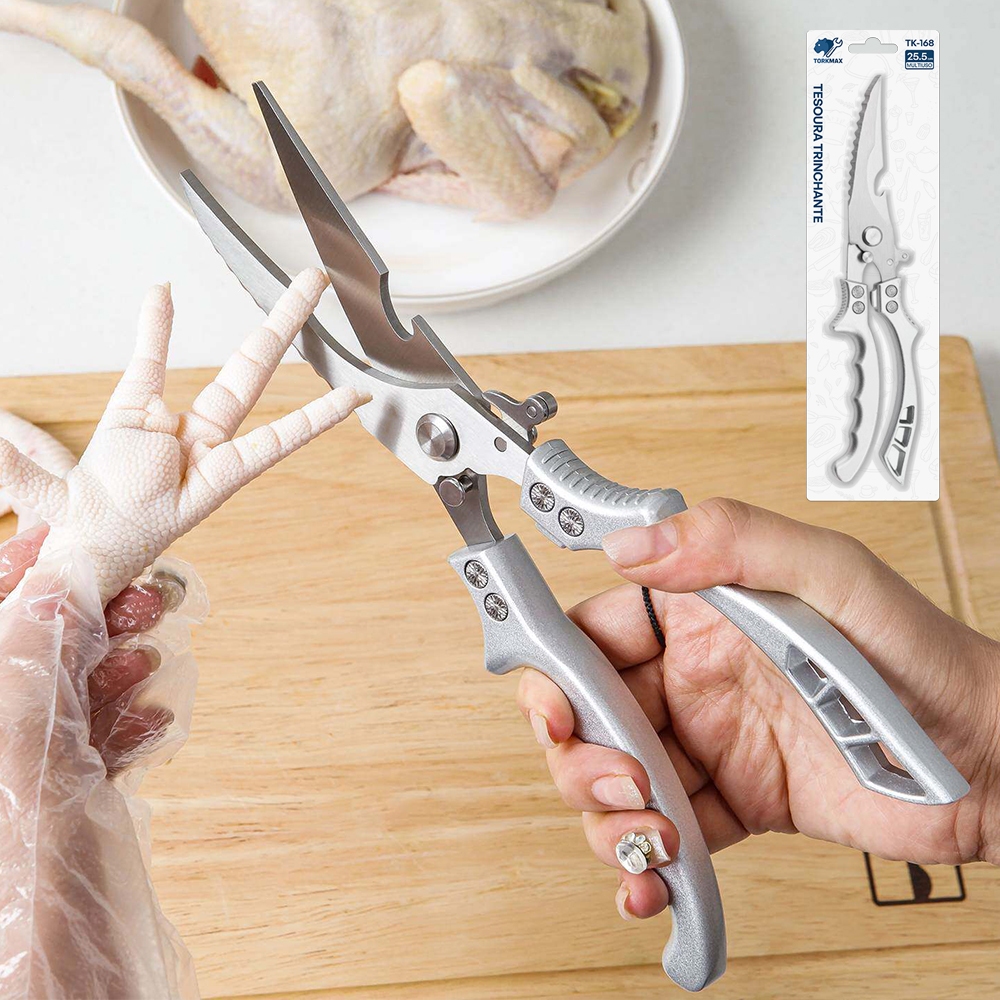 ONEX Tesoura de Cozinha Multiuso 25,5cm, Aço Inoxidável Resistente,Tesouras vegetais