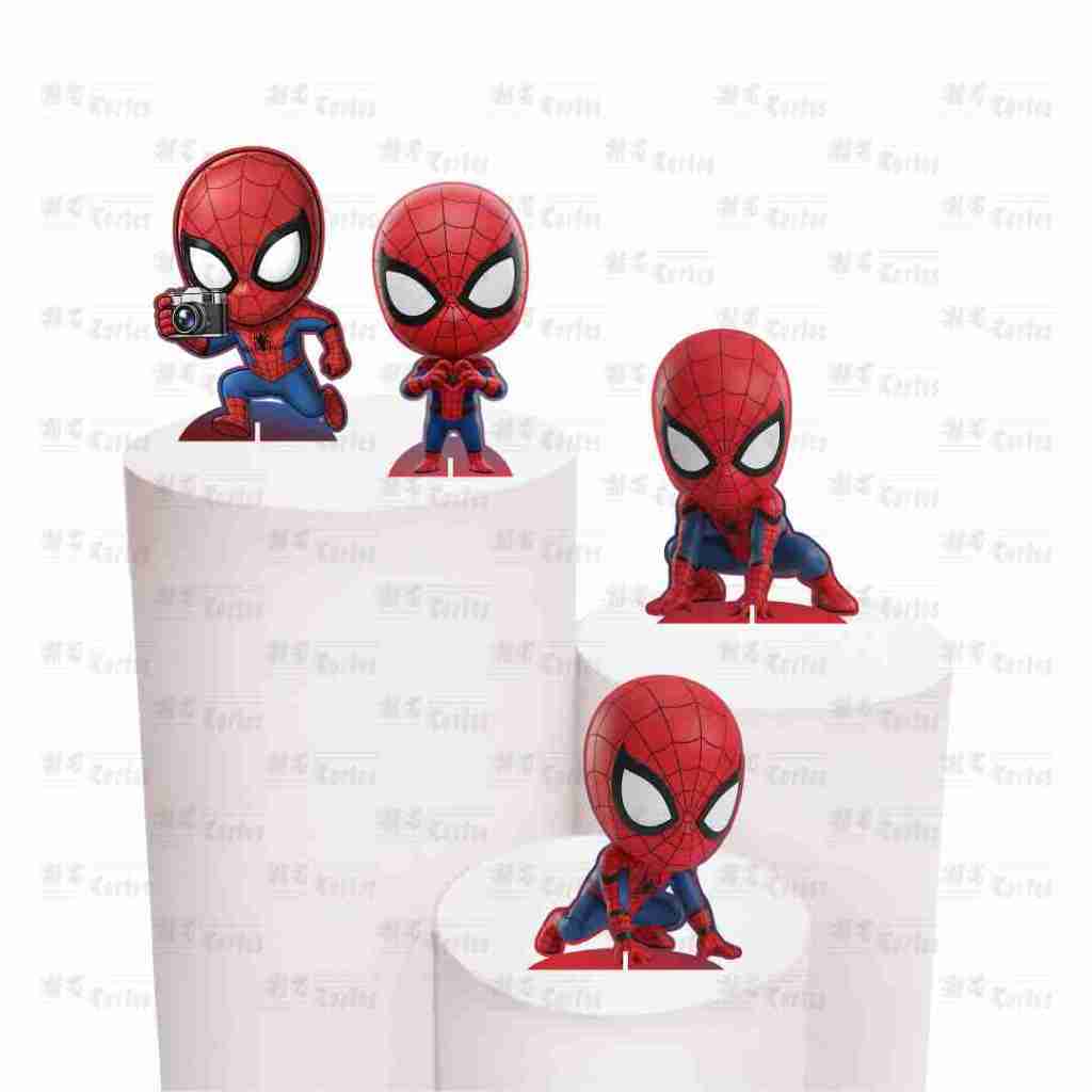 Totem de Mesa Homem Aranha Baby Kit 4 Displays 20cm MDF Cortado a Laser Decoração de Festa