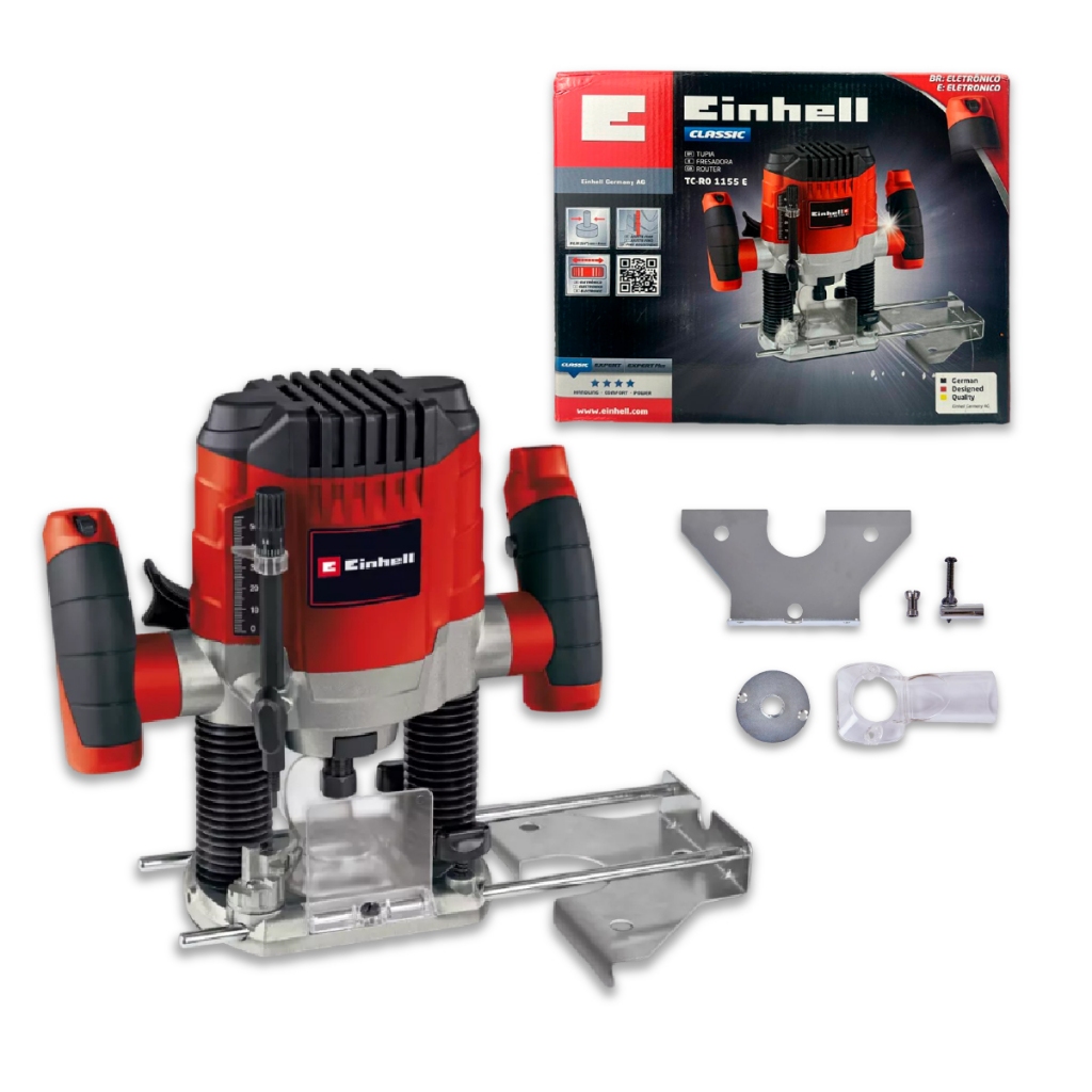 Tupia Elétrica de Coluna Einhell 127V 220V TC RO 1155 E 1100W p/ Madeira MDF 30mm