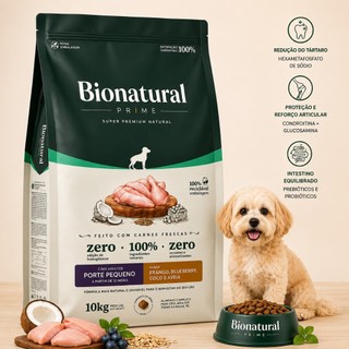Ração Para Cachorro 10kg Bionatural Super Premoium Adulto Racas Pequenas Frango 25% Proteína
