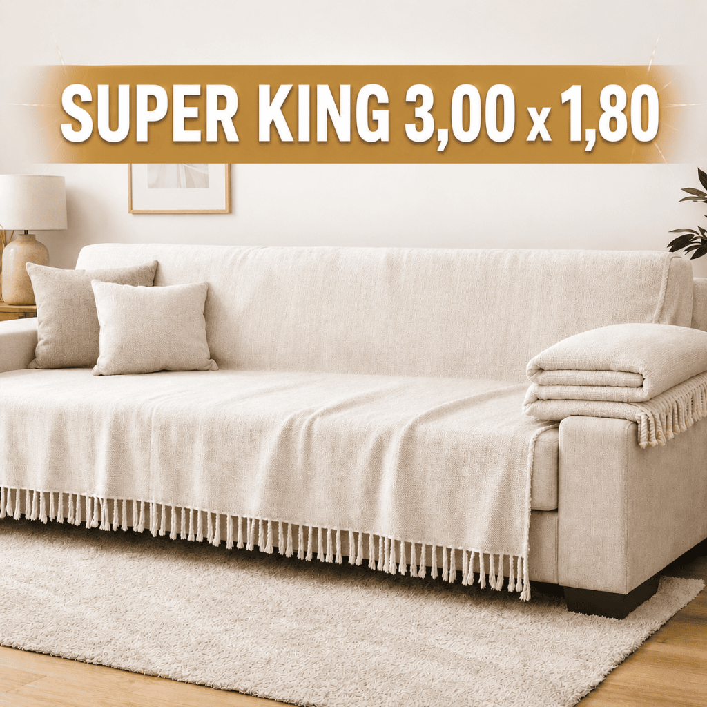 Manta 3,00 x 1,80M Para Sofá King Luxo Gigante  100% Algodão Protetor Decoração