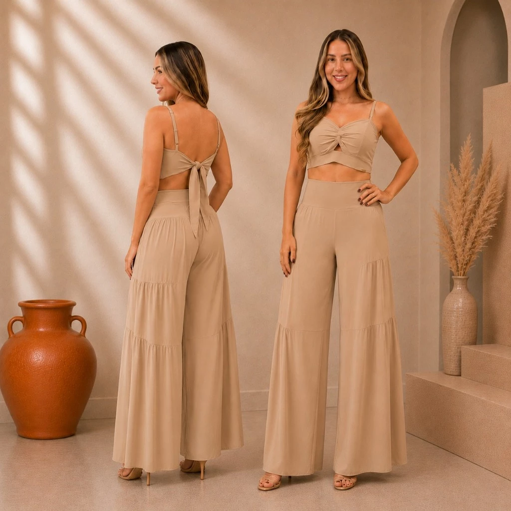 Conjunto Paola Conjunto Alfaiataria feminino luxo elegante look moderno casual verão moda Alfaiataria — imagem 1