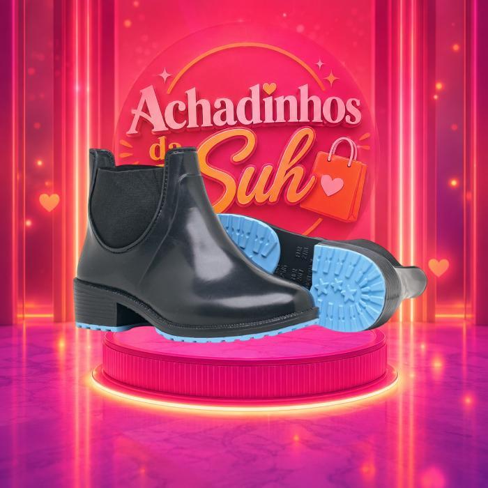 Botinha para Menina Confortável nas Cores Preta e Rosa - Achadinhos da Suh