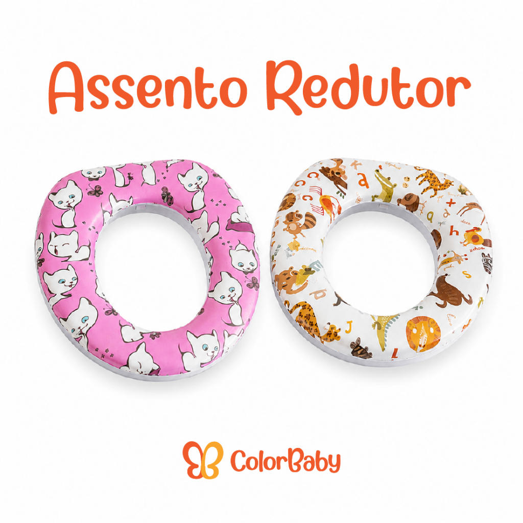 Assento Redutor Infantil Vaso Sanitário Macio Antiderrapante Estampado para Bebês - Desfralde
