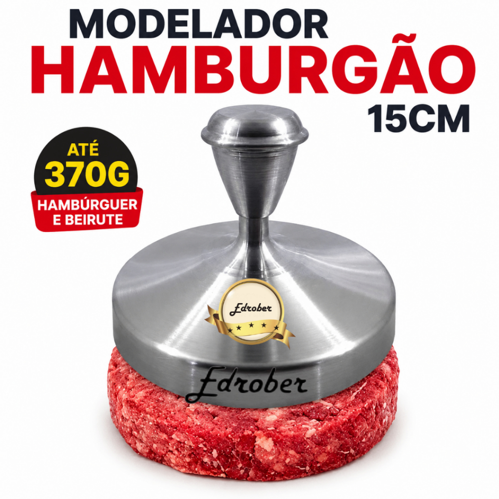 Modelador Hambúrgão Beirute 15 Cms Hambúrguer Forma Molde Prensador Prensador Chapa Chapeiro Hamburgueria
