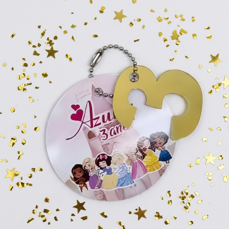 Tag Personalizada Lamicote Princesas Cut - Lembrancinhas Personalizadas - Papelaria Personalizada