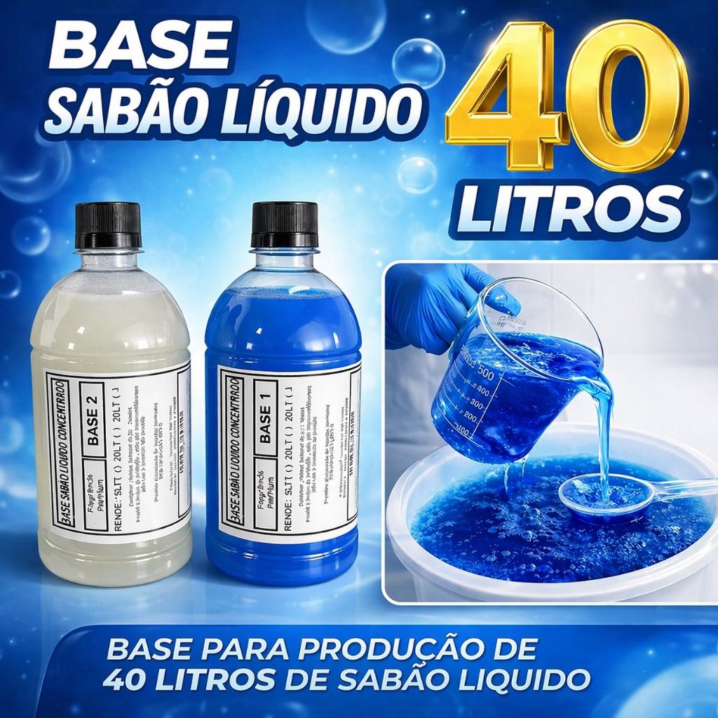 Base Para Sabão Líquido Lava-Roupas Rende 40 Litros Fácil e Prático