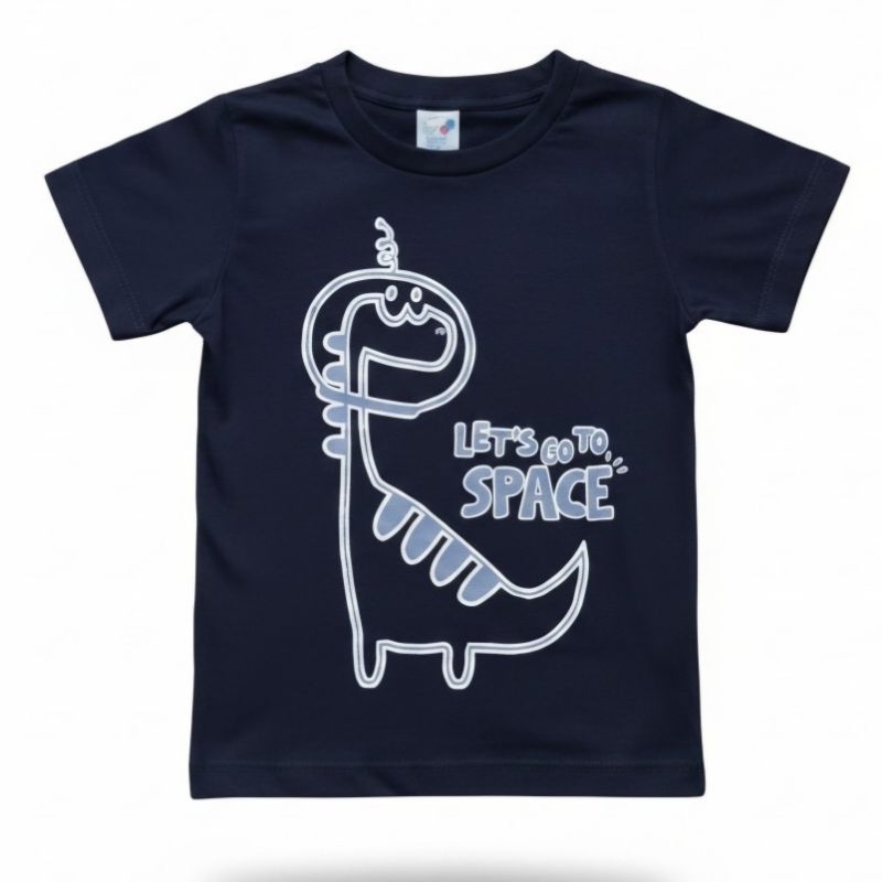 Camiseta Menino Manga Curta Dino Marinho Tip Top