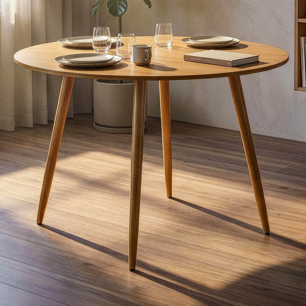 Mesa de Jantar Redonda 90cm Louro Freijó