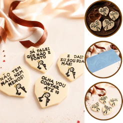 1~10 FORMA BWB SIMPLES GRANDE CORAÇÃO LAPIDADO TABLETE FLORK 1TIPO 500G CÓD10441BWB PLACA PARA BOMBOM DOCE DE CHOCOLATE
