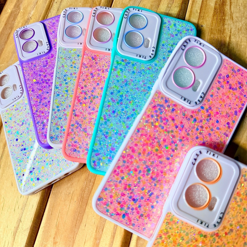 Capa Capinha Motorola Moto G54 / G35 / G05 / G14 / E15 Glitter Holográfica Premi