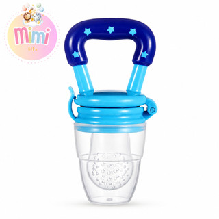 Chupeta  Mordedor Alimentadora Bebê De Silicone Porta Fruta Azul e Rosa