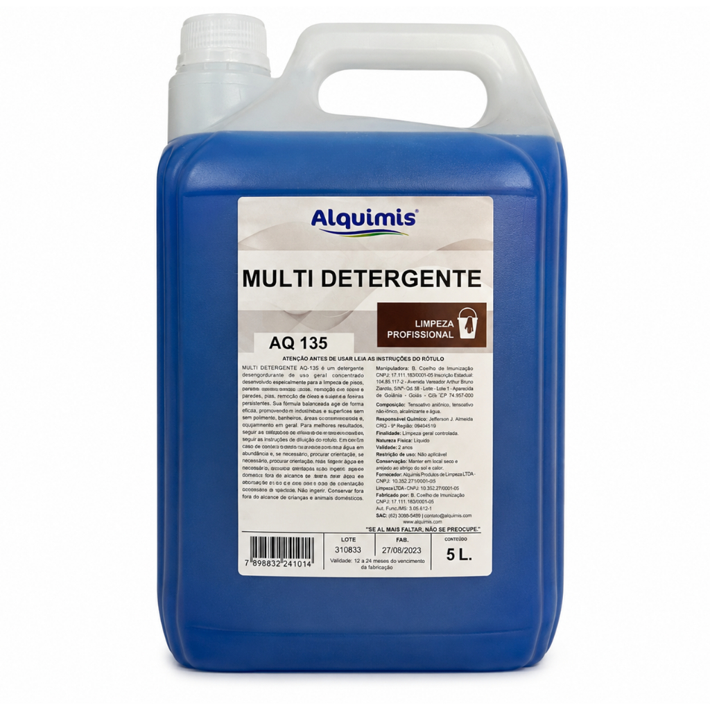 Multi Detergente Flotador AQ135 5L  Removedor de Graxa e Sujeira Pesada