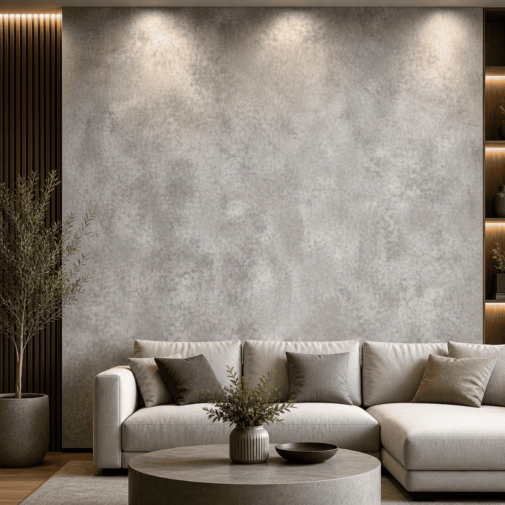 Papel de Parede Adesivo Cimento Queimado Cinza Lavável Vinílico Premium Moderno Sala Quarto Cozinha