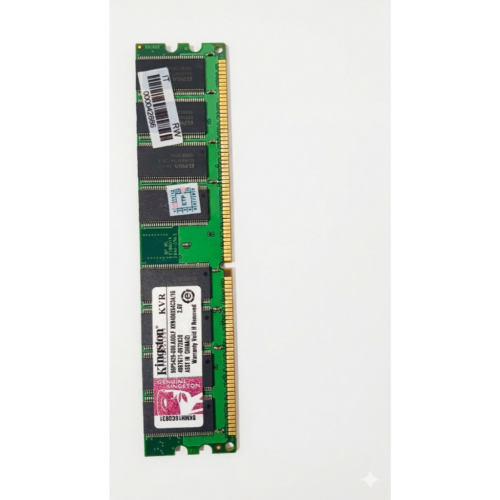 Módulo de memória DDR1 1GB  Kingston Funcionando