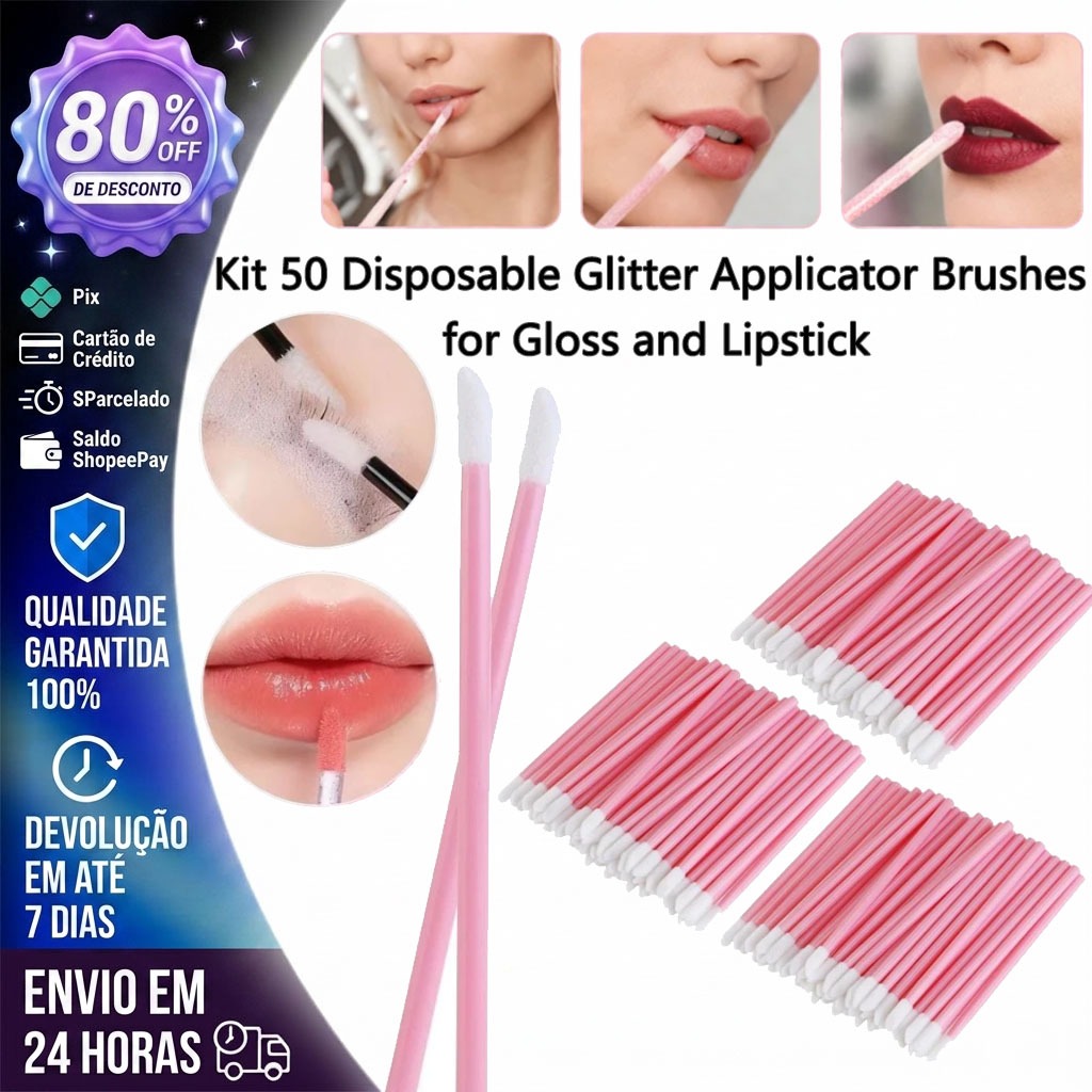Pincel Bastão LIP GLOSS Aplicador Labial Descartável Gloss Maquiagem Batom Micropigmentação Microblading.