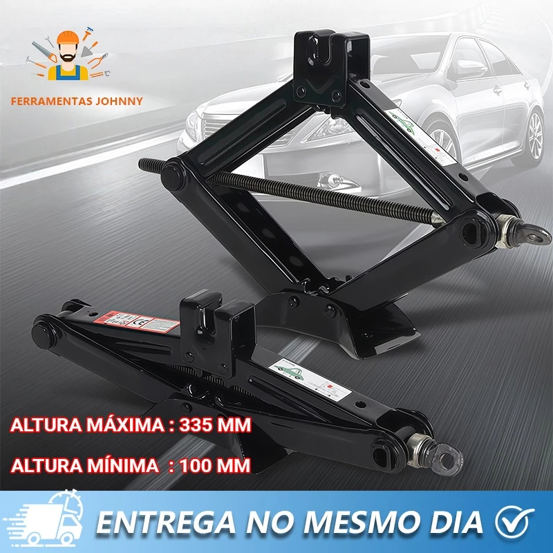 Macaco Sanfona de Carro Suporta 2000 KG,Chave Roda Em Aço Jacaré Universal Original para Troca de Pneu
