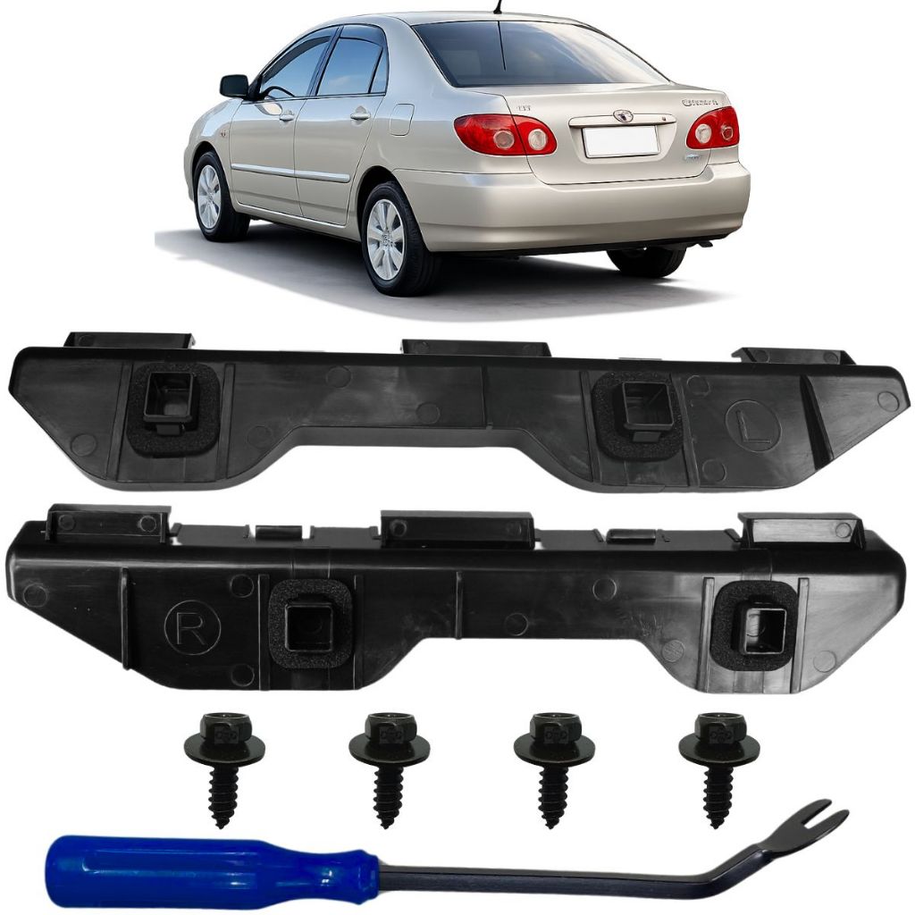 Par Guia Garra Suporte do Parachoque Traseiro Para Toyota Corolla 2003 a 2008 Todos