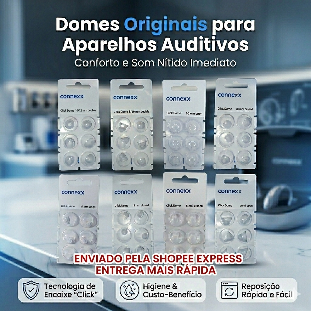 ENVIO RÁPIDO Kit 6 Olivas Tipo Click 2.0 Compatível Aparelho Auditivo