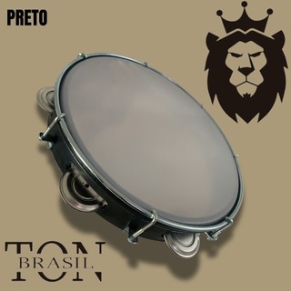 Pandeiro Profissional - BLACK - 08´ Abs l Pele de Nylon l Platinela de aço