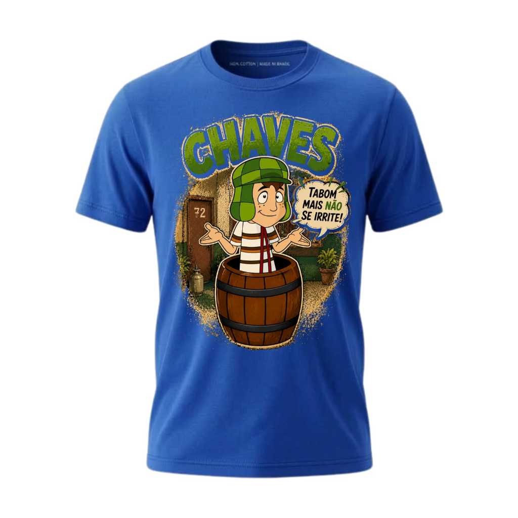 Camisa Infantil e Adulta do Chaves, ta bom mas nao se irrite tecido 100%algodão 30.1 , tecido macio de qualidade