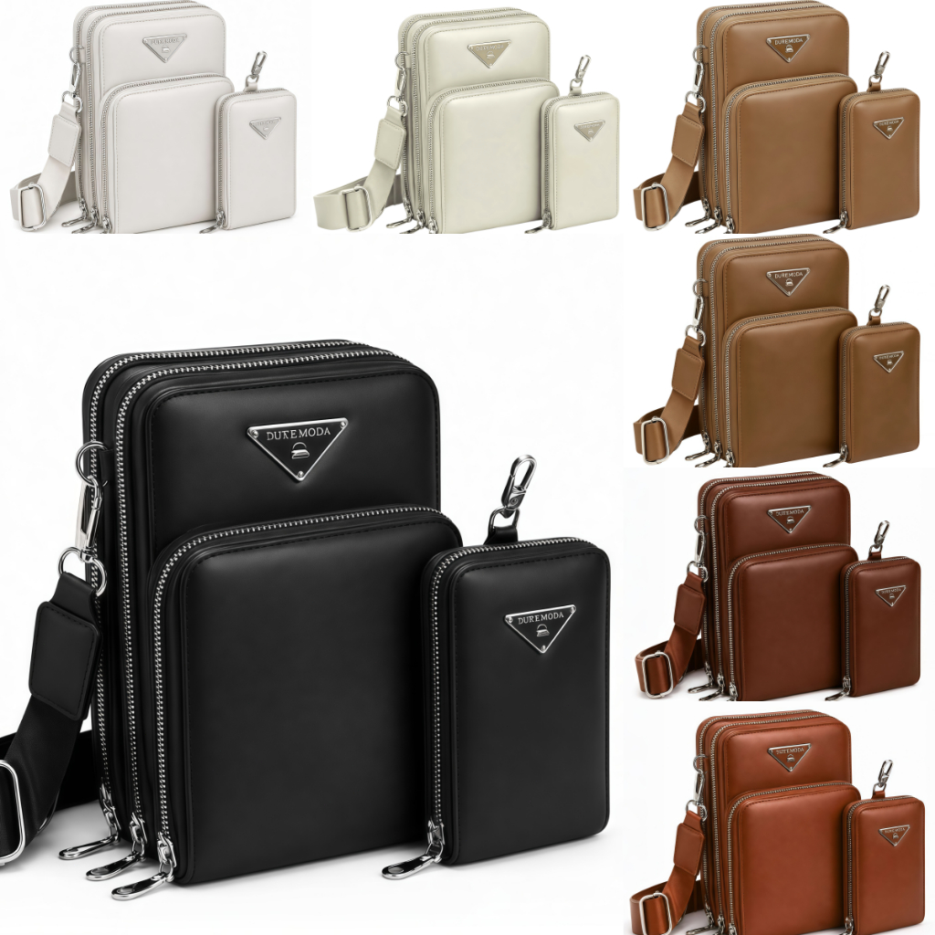 DUKE Kit 3 Peças de Bolsas Crossbody Femininas - Design Compacto com Tripla Fechadura em Zíper, Alça Ajustável.H2025 — imagem 2 de 2