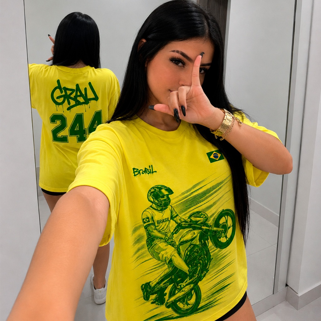 Camiseta Seleção Brasileira 244 Camisa Grau Mandrake Copa do Mundo 100% Algodão Streetwear