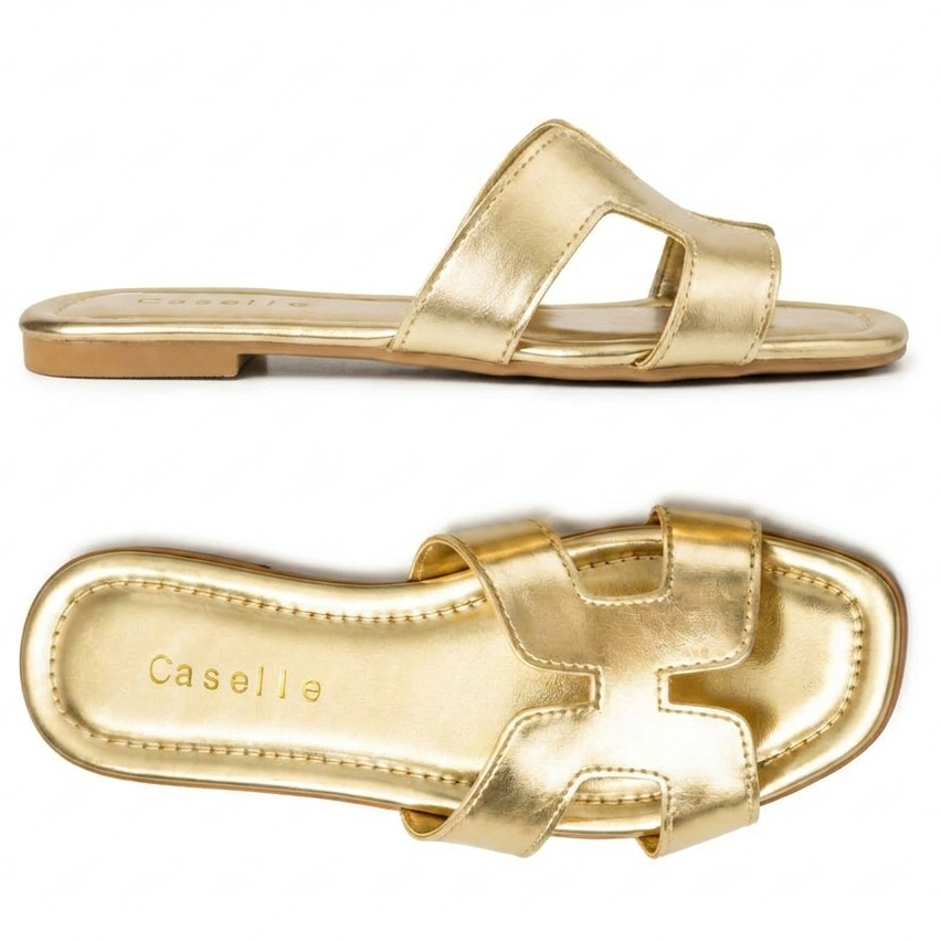 Sandalia Rasterinha H Estilo Rasteira Bico Quadrado Casual Macia Confortavel Tendencia Verão
