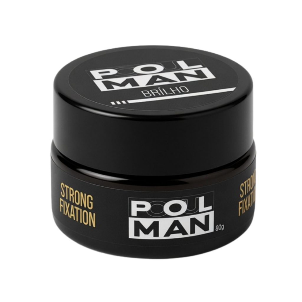 Pomada Modeladora Masculina Pooulman 80g Efeito Molhado Alta Fixação Brilho Intenso