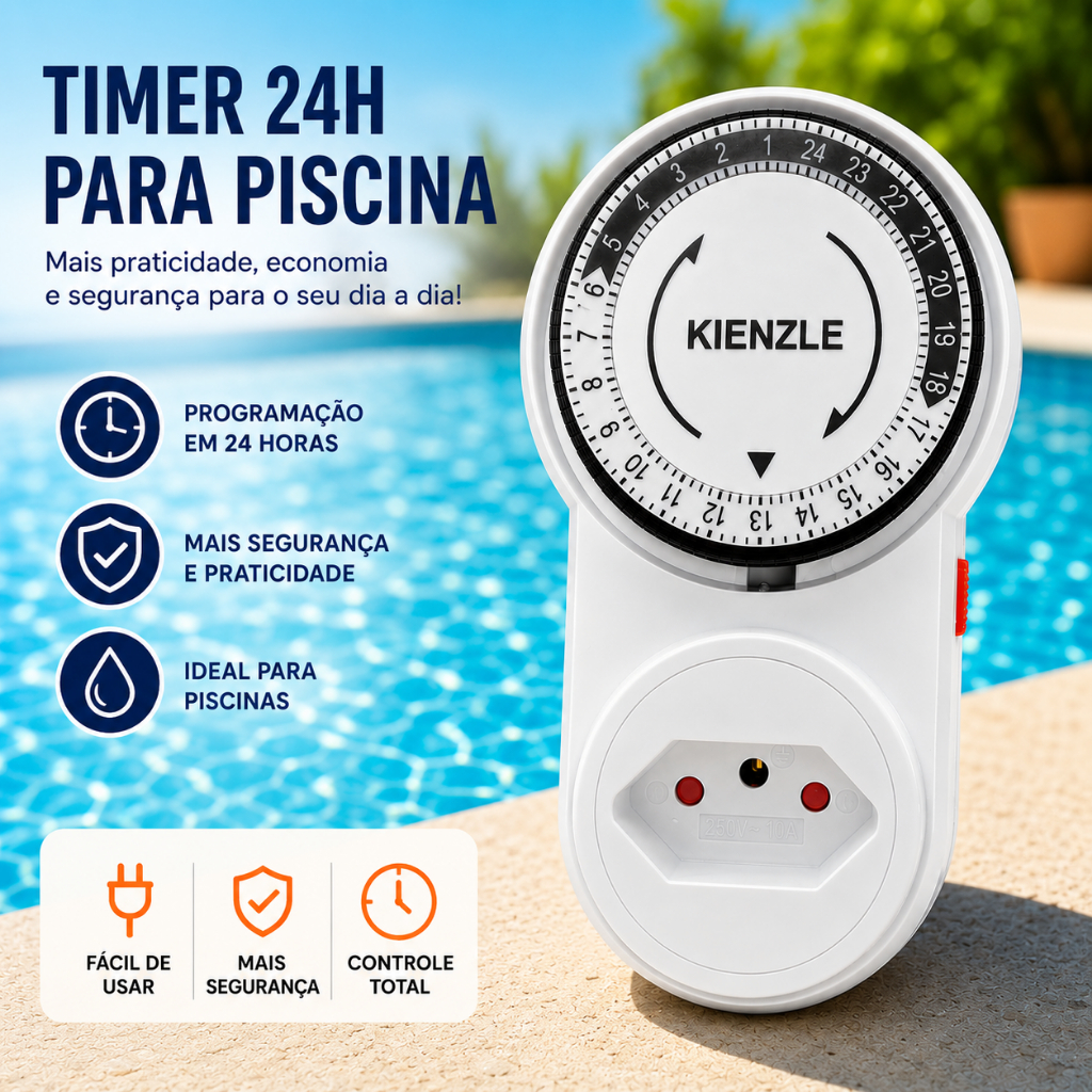 Timer Programável Analógico 24h Bivolt Kienzle Automático 10A