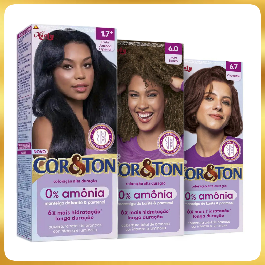 Tinta De Cabelo Cor&Ton Niely Sem Amônia 200g