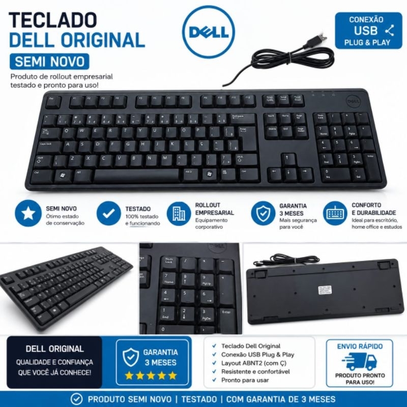 ⌨️ TECLADO DELL/ LENOVO/ HP/  ORIGINAL – RECONDICIONADO / REFURBISHED