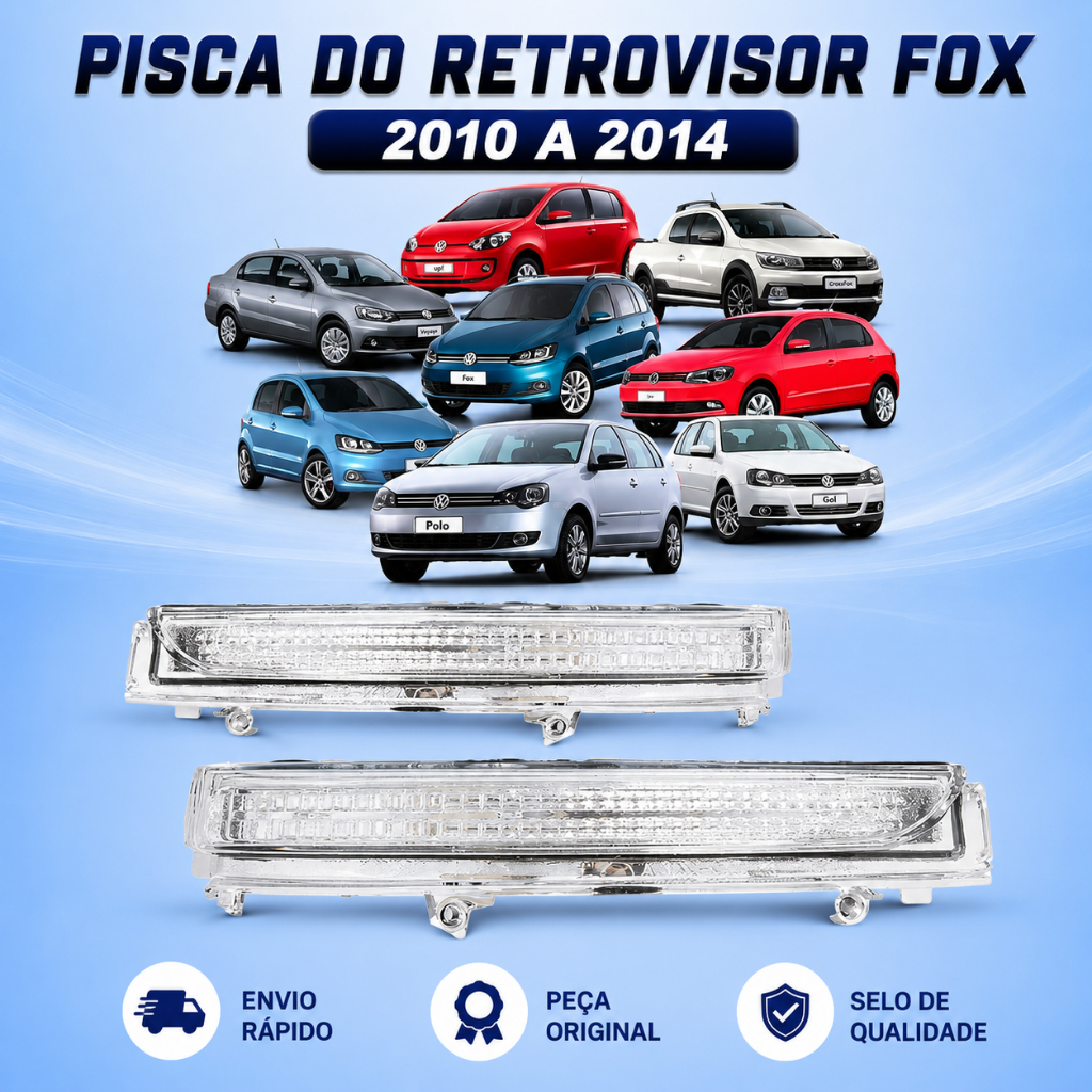 Pisca Do Retrovisor Fox ANO 2010 2011 2012 2013 2014 Compatível com Gol/Golf/Polo/Up