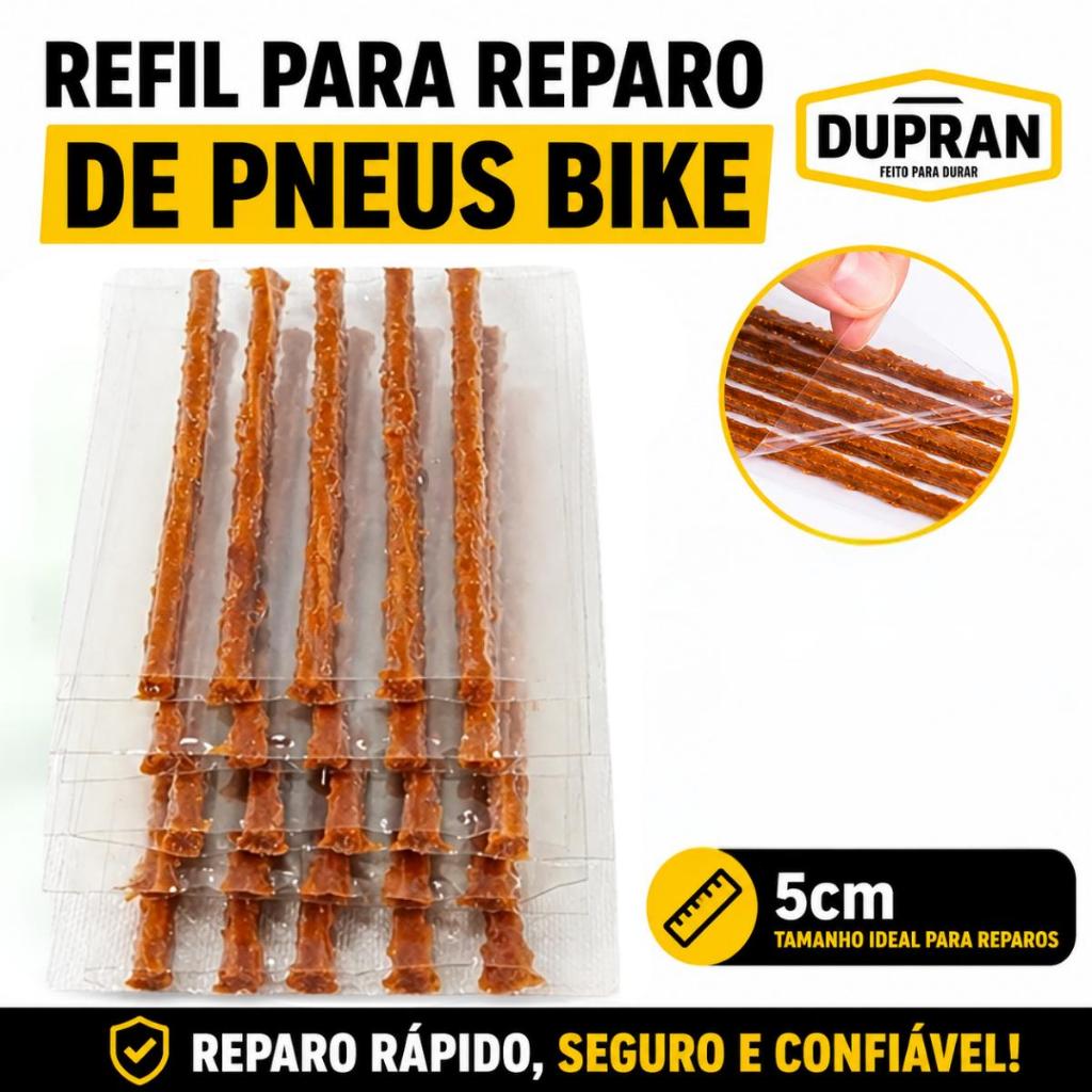 Refil Macarrão Reparo Pneu Sem Câmara Bike Bicicleta Vedação Alta Aderência Dupran