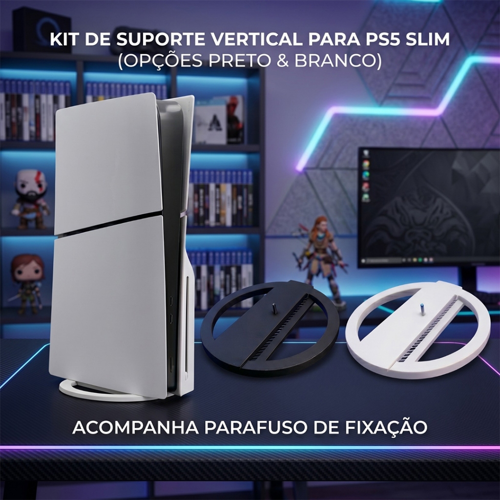 Suporte para Ps5 Playstation 5 Base Vertical Slim Mesa Dock