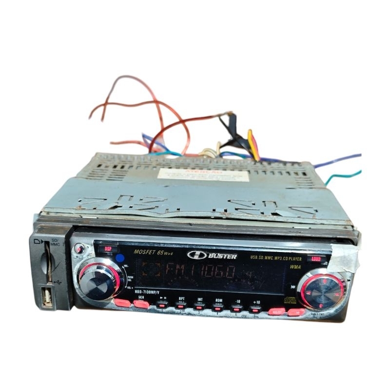 (USADO DETALHE) Rádio Automotivo H Buster HBD 7200 MP/V AM FM USB CD 65WX4 12v